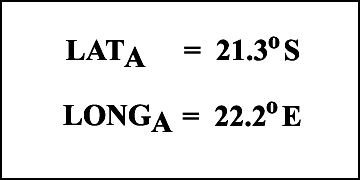 LATA = 21.3˚S; LONGA = 22.2˚E