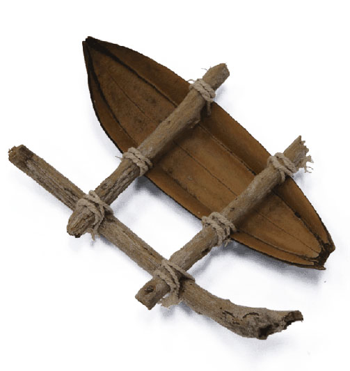 model of an outrigger canoe