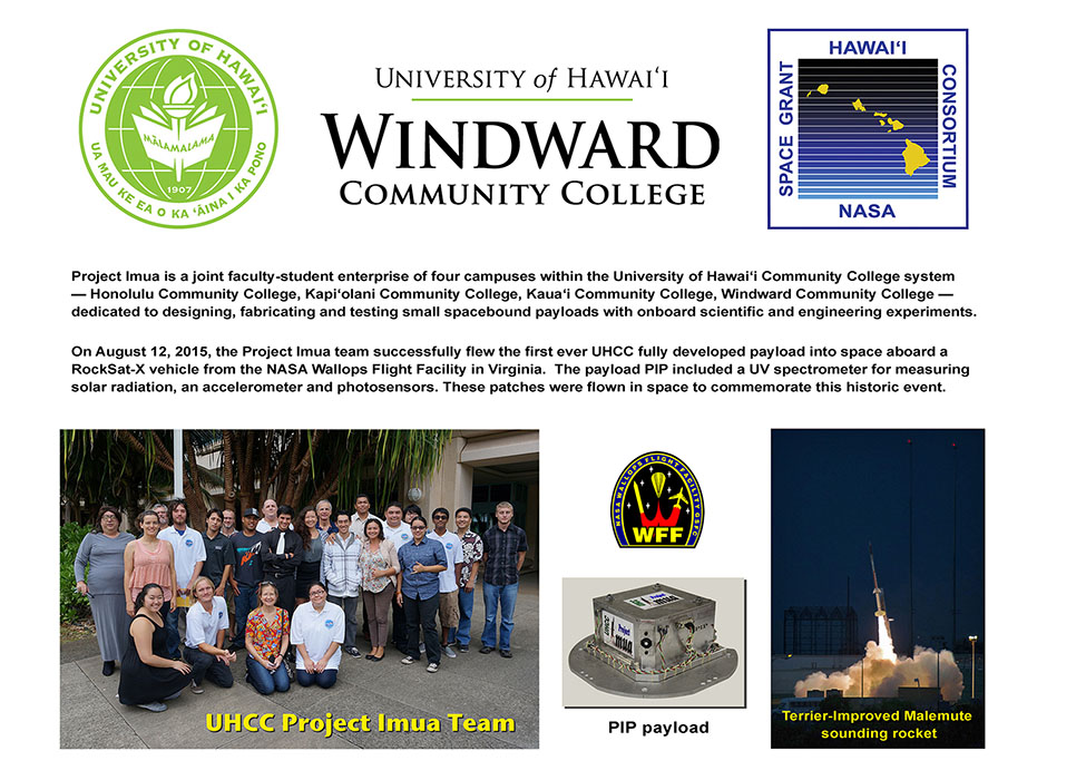 Project Imua Mission 1 commemorative plaque