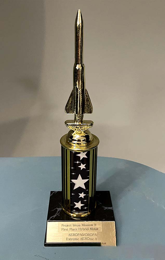 1st place trophy of a rocket